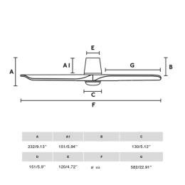 Ventilador Heywood Tub L FARO Blanco - Luz LED Ø132cm