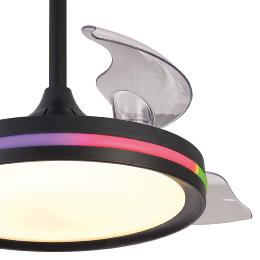 Ventilador North Mini Mantra - Negro RGB Motor DC Luz LED Ø43-91cm.