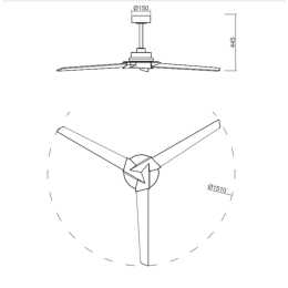 Ventilador de exterior Brisa Mantra - Blanco DC LED Ø151cm.