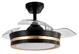 Ventilador Viper Mini Negro Oro Fabrilamp - Motor DC Ø91cm