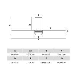 Ventilador Punt Tub S FARO Negro Nogal - Luz LED 90cm.Ø