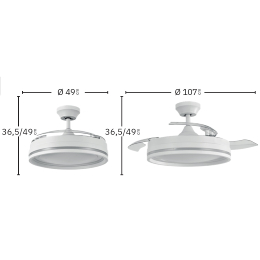 Ventilador Cerrato Blanco Fabrilamp - Motor DC Ø107cm