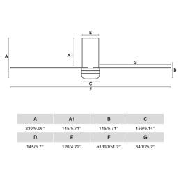 Ventilador Punt Tub M FARO Negro - Luz LED 130cm.Ø