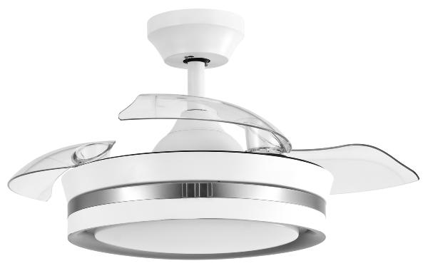 Ventilador Viper Mini Blanco Plata Fabrilamp - Motor DC Ø91cm