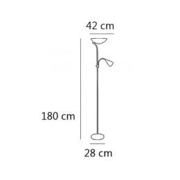 Lampara de pie Remy Níquel satinado Alemar - 2 bombillas E-27 + 1 bombilla E-14