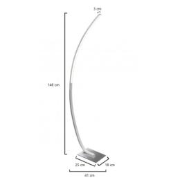 Lampara de pie Apolo Niquel Satinado Alemar - Luz LED Regulable