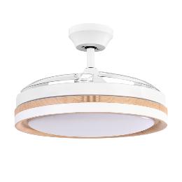 Ventilador Viper Fabrilamp Blanco Madera - Motor DC Ø107cm