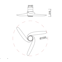 Ventilador Island Mantra - Blanco Motor DC Luz LED Ø102cm.