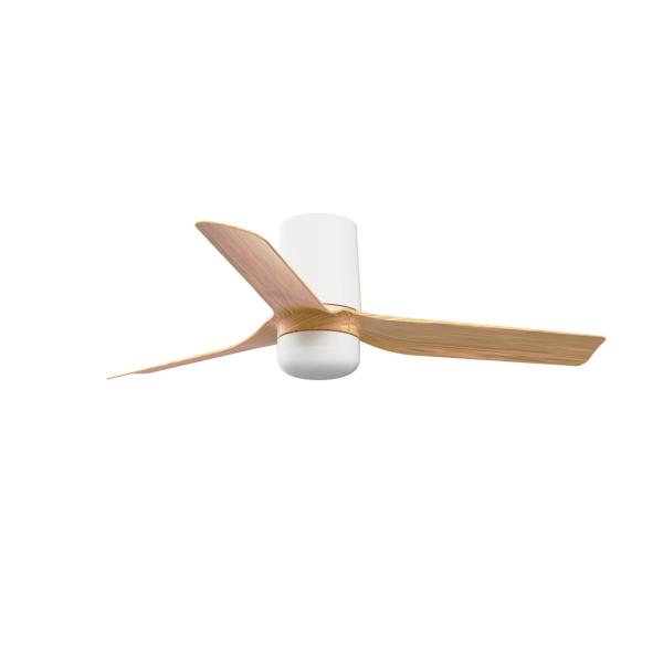 Ventilador Punt Tub S FARO Blanco Madera - Luz LED 90cm.Ø