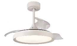 Ventilador Mistral Mini Mantra - Blanco Motor DC Luz LED Ø45-91cm.