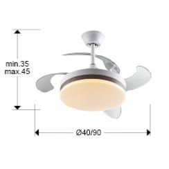 Ventilador VENTO MINI Blanco/Marron - Schuller - Motor DC LED Ø40-90cm