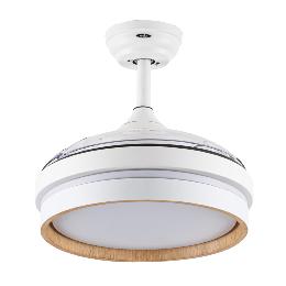 Ventilador Nalon Mini Blanco Madera Fabrilamp - Motor DC Ø91cm