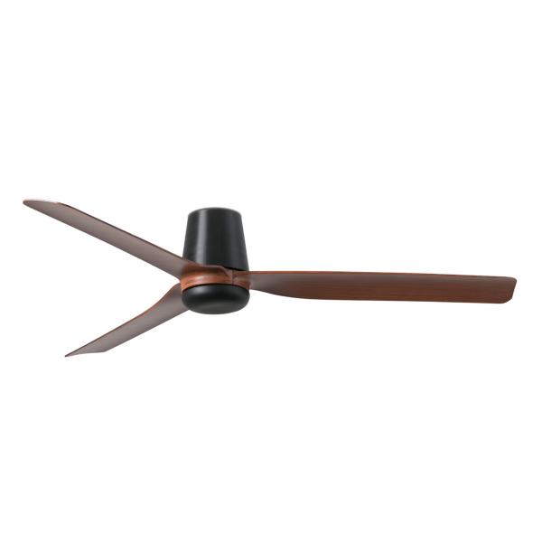 Ventilador Punt Tub M FARO Negro Nogal - sin luz. 130cm.Ø