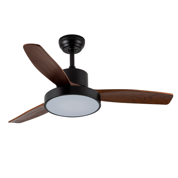 Ventilador Kavala Negro Roble Fabrilamp - Motor DC Ø112cm