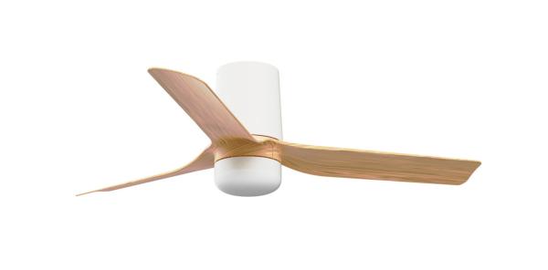 Ventilador Punt Tub S FARO Blanco Madera - Luz LED 90cm.Ø