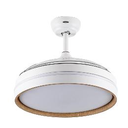 Ventilador Nalon Blanco Madera Fabrilamp - Motor DC Ø109cm