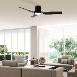 Ventilador Ushuaia Mantra - Negro Motor DC Luz LED Ø133cm