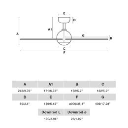 Ventilador Sfera S FARO - Negro - Sin luz Ø90cm.