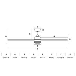 Ventilador Poros L Negro Nogal FARO - Ø132cm.