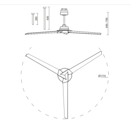 Ventilador de exterior Brisa Mantra - Blanco DC LED Ø177cm.