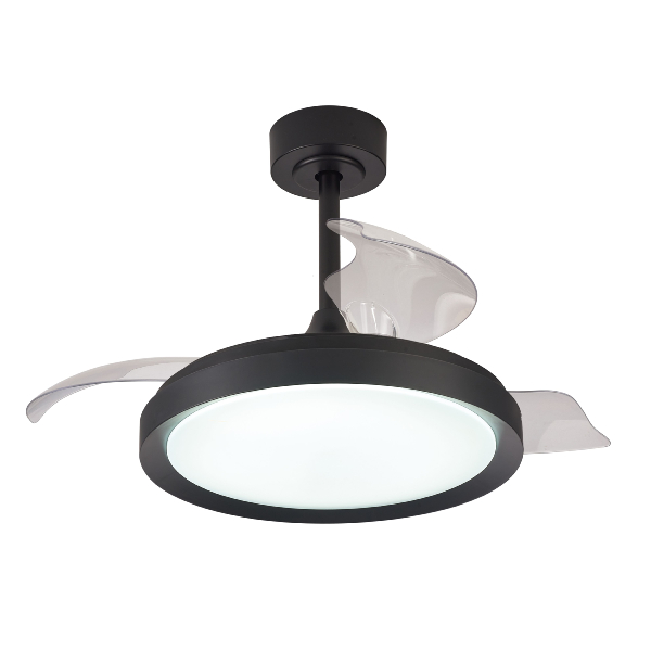 Ventilador Mistral Mini Mantra - Negro Motor DC Luz LED Ø45-91cm.