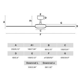 Ventilador Rudder L FARO - Blanco - Sin luz - Ø132cm.