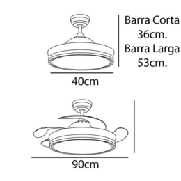 Ventilador Calima S MIMAX - Cuero - Motor DC Ø40-90cm LED