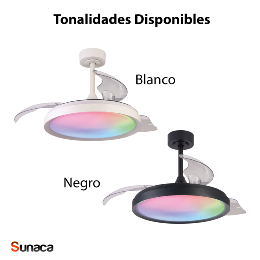 Ventilador Siberia Mantra - Blanco RGB Motor DC Luz LED Ø51-106cm.