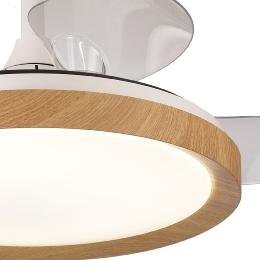 Ventilador Mistral Mini Mantra - Blanco Madera Motor DC Luz LED Ø45-91cm.