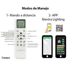 Ventilador Thai Mantra - Blanco Motor DC Luz LED Ø122cm.