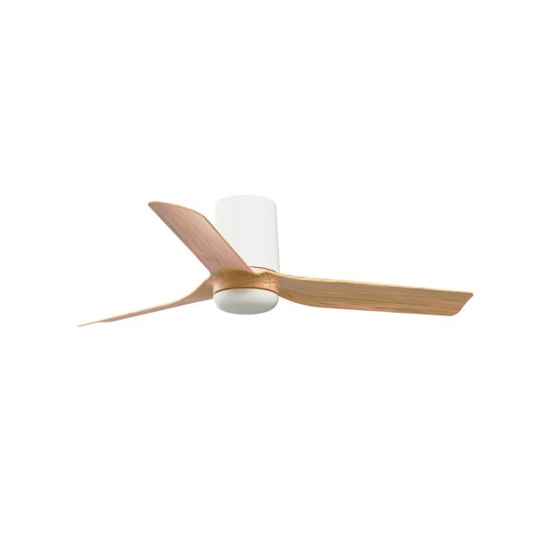 Ventilador Mini Punt Tub S FARO blanco madera Sin luz Ø90cm.