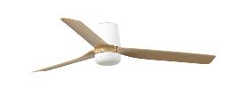 Ventilador Punt Tub M FARO Blanco Madera - Luz LED 130cm.Ø